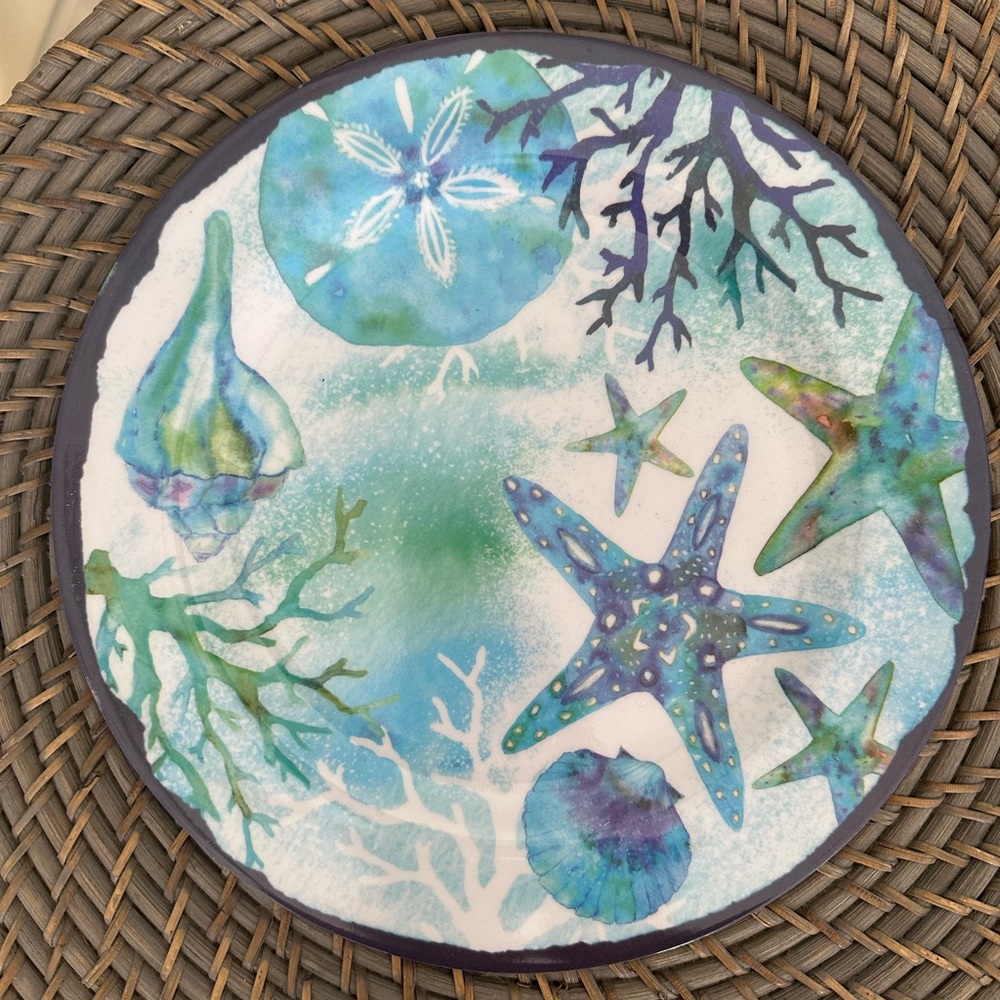 Coastal/ Beach Melamine set of 4 plates